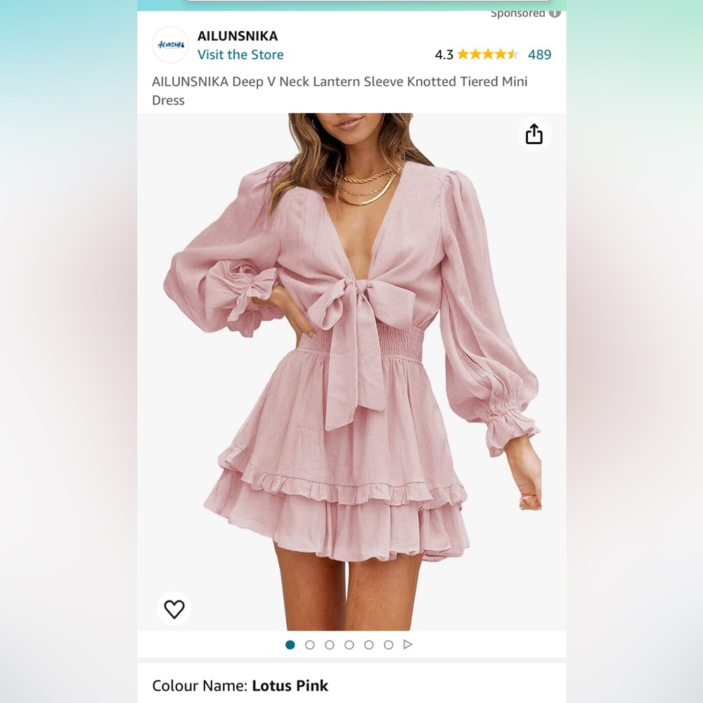 Lantern Sleeve Mini Dress